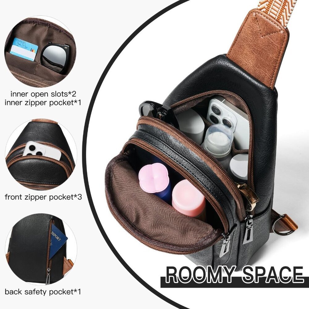 Comfortable Adjustable Vegan Leather Crossbody Ba… - image 4